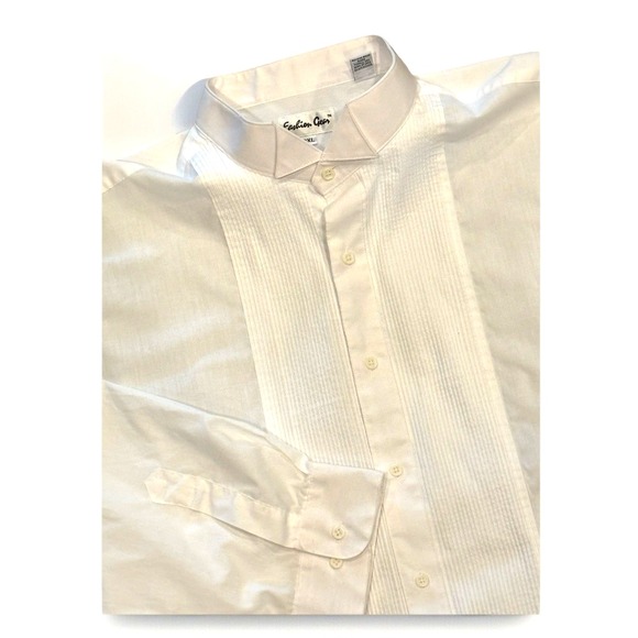Fashion Gear Other - Fashion Gear Men's White Tuxedo Shirt Ruffles Size 2XL Wing Collar
